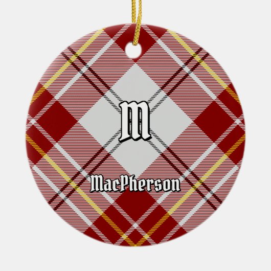 Clan MacPherson Red Dress Tartan Keramik Ornament (Vorne)