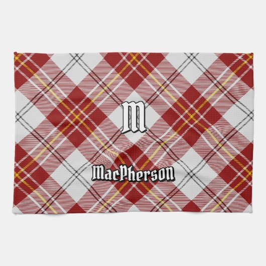 Clan MacPherson Red Dress Tartan Kitchen Handtuch (Horizontal)