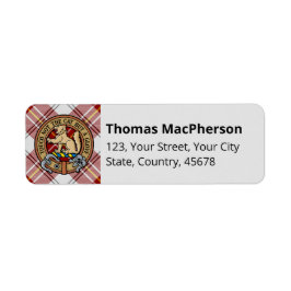 Clan MacPherson Red Dress Tartan Label