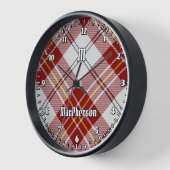 Clan MacPherson Red Dress Tartan Large Clock Uhr (Winkel)