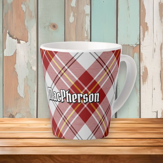 Clan MacPherson Red Dress Tartan Latte Tasse