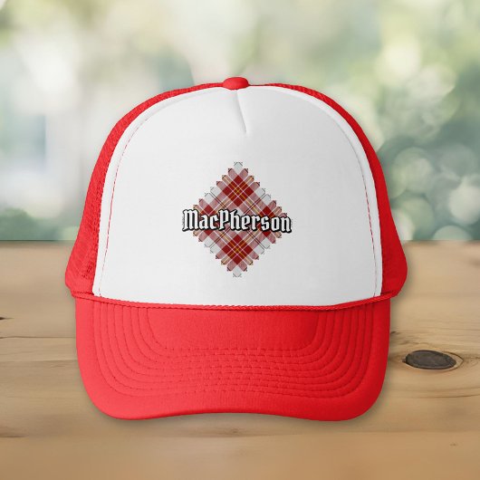 Clan MacPherson Red Dress Tartan Trucker Hat Truckerkappe