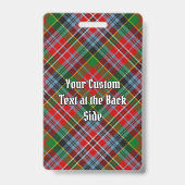 Clan MacPherson Tartan Abzeichen Ausweis (Rückseite)