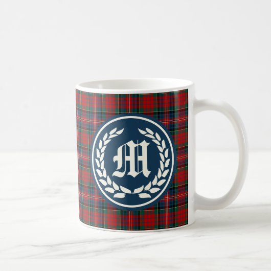 Clan MacPherson Tartan Monogramm Kaffeetasse (Rechts)