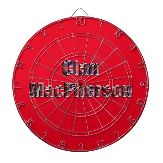 Clan Macpherson Tartan Name, Dartboard mit Dartboa Dartscheibe (vorne)