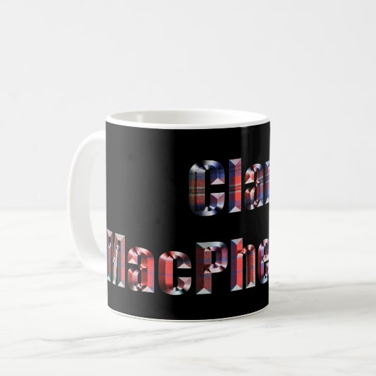 Clan Macpherson Tartan Name, Tasse (Vorderseite Links)