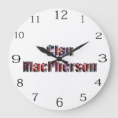 Clan Macpherson Tartan Name, Wall Clock Große Wanduhr (Vorderseite)