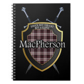 Clan MacPherson Tartan Shield & Schwerter Notizblock (Vorderseite)