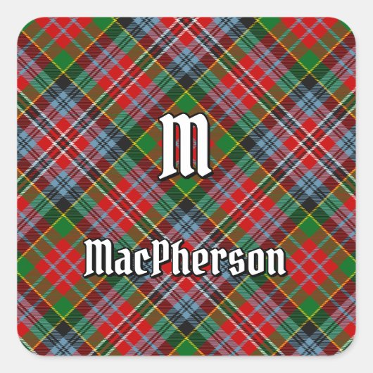 Clan MacPherson Tartan Square Sticker (Vorderseite)