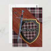 Clan MacPherson Tartan Sword & Shield Postkarte (Vorne/Hinten)