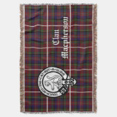 Clan Macpherson Tartan & Wappen Decke (Vorderseite Vertikal)