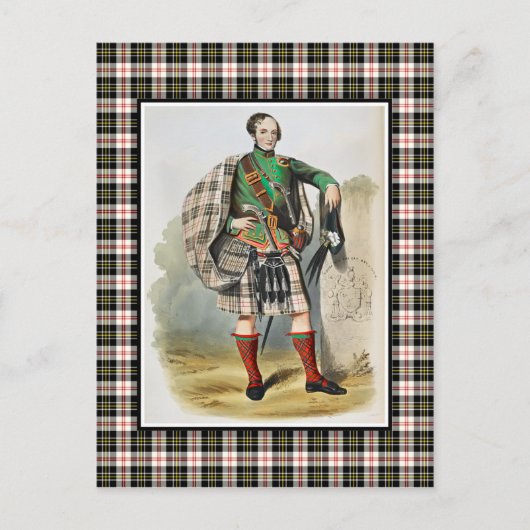 Clan MacPherson Vintag Illustration Tartan Frame Postkarte (Vorderseite)