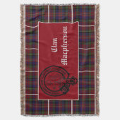 Clan Macpherson Wappen Abzeichen und Tartan Decke (Vorderseite Vertikal)