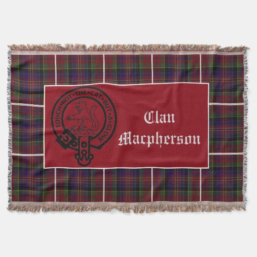 Clan Macpherson Wappen Abzeichen und Tartan Decke (Vorderseite)