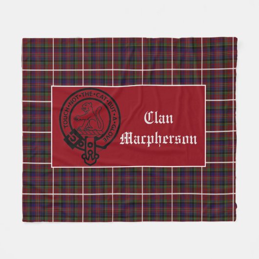 Clan Macpherson Wappen Abzeichen und Tartan Fleecedecke (Vorderseite (Horizontal))