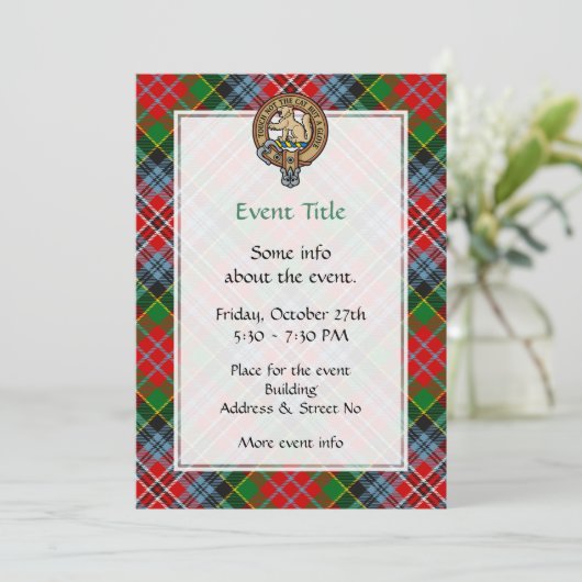 Clan MacPherson Wappen Einladung (Stehend Vorderseite)