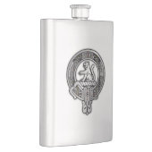 Clan MacPherson Wappen & Tartan Flask Flachmann (Rechts)