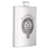 Clan MacPherson Wappen & Tartan Flask Flachmann (Rechts)