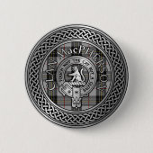Clan MacPherson Wappen & Tartan Knot Button (Vorderseite)