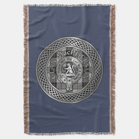 Clan MacPherson Wappen & Tartan Knot Decke (Vorderseite Vertikal)