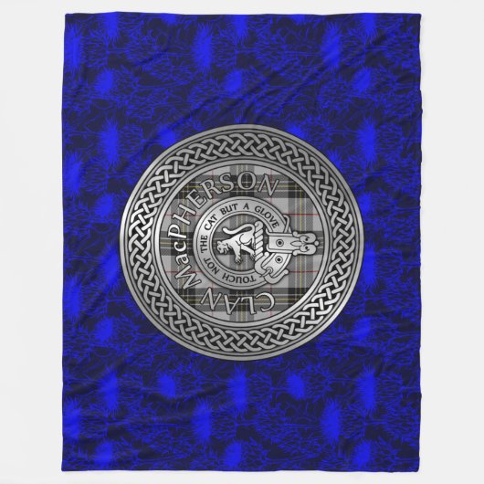 Clan MacPherson Wappen & Tartan Knot Fleecedecke (Vorderseite)