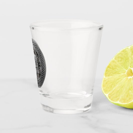 Clan MacPherson Wappen & Tartan Knot Schnapsglas (Rechts)