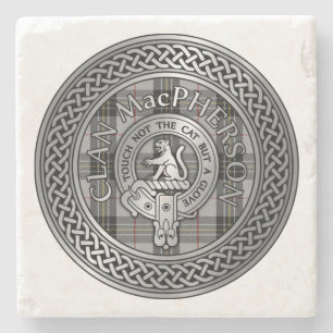 Clan MacPherson Wappen & Tartan Knot Steinuntersetzer