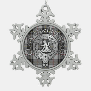 Clan MacPherson Wappen & Tartan Schneeflocken Zinn-Ornament