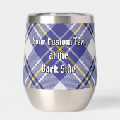 Clan MacPherson Wappen über Blue Dress Tartan (Rückseite)