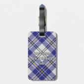 Clan MacPherson Wappen über Blue Dress Tartan Gepäckanhänger (Rückseite vertikal)