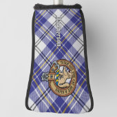 Clan MacPherson Wappen über Blue Dress Tartan Golf Headcover (Rotieren 90)