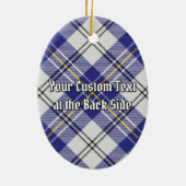 Clan MacPherson Wappen über Blue Dress Tartan Keramik Ornament (Hinten)