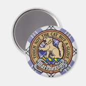 Clan MacPherson Wappen über Blue Dress Tartan Magnet (Vorderseite/Rückseite)