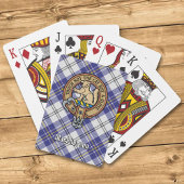 Clan MacPherson Wappen über Blue Dress Tartan Spielkarten