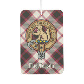 Clan MacPherson Wappen über die Jagd auf Tartan Autolufterfrischer (Vorderseite)