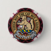 Clan MacPherson Wappen über die Jagd auf Tartan Button (Vorderseite)