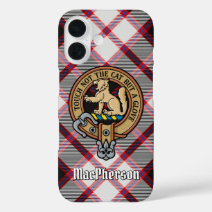 Clan MacPherson Wappen über die Jagd auf Tartan iPhone 16 Hülle