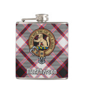 Clan MacPherson Wappen über die Jagd auf Tartan Flachmann (Vorderseite)