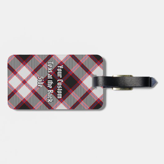 Clan MacPherson Wappen über die Jagd auf Tartan Gepäckanhänger (Rückseite horizontal)