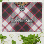 Clan MacPherson Wappen über die Jagd auf Tartan Geschirrtuch (Gefaltet)