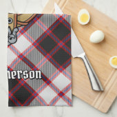 Clan MacPherson Wappen über die Jagd auf Tartan Geschirrtuch (Viertel Falte)