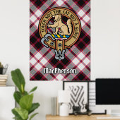 Clan MacPherson Wappen über die Jagd auf Tartan Poster (Heimbüro)
