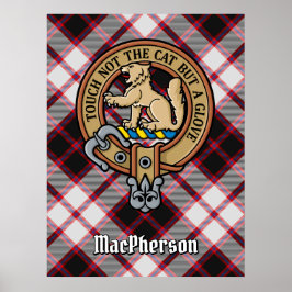 Clan MacPherson Wappen über die Jagd auf Tartan Poster