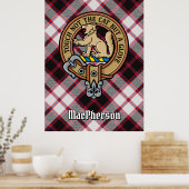 Clan MacPherson Wappen über die Jagd auf Tartan Poster (Küche)