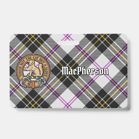 Clan MacPherson Wappen über Dress Tartan Ausweis (Vorderseite)