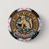 Clan MacPherson Wappen über Dress Tartan Button (Vorderseite)