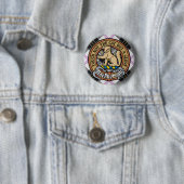 Clan MacPherson Wappen über Dress Tartan Button (Beispiel)