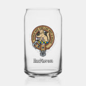 Clan MacPherson Wappen über Dress Tartan Dosenglas (Vorderseite)