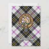 Clan MacPherson Wappen über Dress Tartan Einladung (Rückseite)