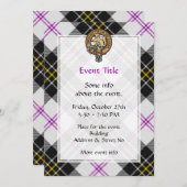 Clan MacPherson Wappen über Dress Tartan Einladung (Vorne/Hinten)